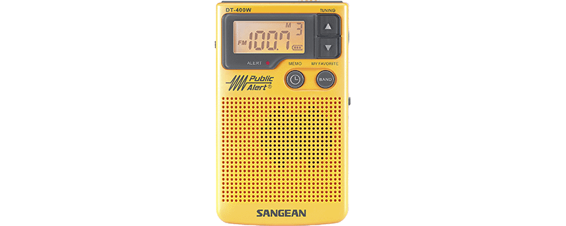 Sangean DT-400W AM FM Digital Weather Alert Pocket Radio