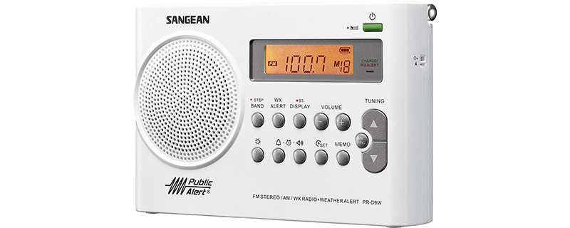 Sangean PR-D9W AM FM Weather Alert Rechargeable Portable Radio